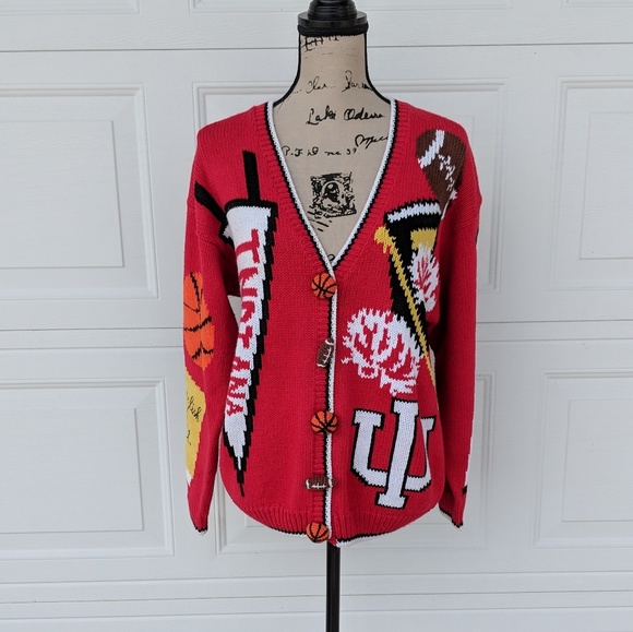 Belle Pointe Sweaters - Belle Pointe Vintage Sweater Indiana Hoosiers Red